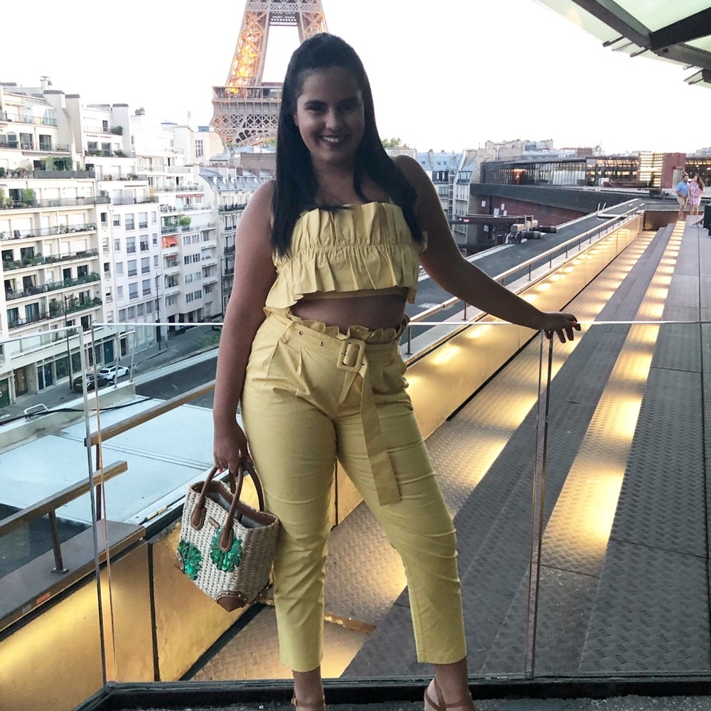 Yellow pant co ord/set